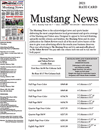 Mustang News advertising rate card