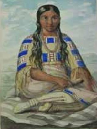 An artist’s depiction shows White Thunder’s daughter Owl Woman, who married William Bent. William Bent was highly instrumental in opening up the western frontier. Owl Woman and William Bent were Harvey Pratt’s great-great-grandparents. Photo provided.