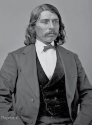 Shown is the French-Cheyenne scout and interpreter Edmund Guerrier who married Julia Bent. The two survived the Sand Creek Massacre. Julia and Edmund were Harvey Pratt’s great-grandparents. Geary, Oklahoma, is named after Edmund Guerrier. Photo provided.