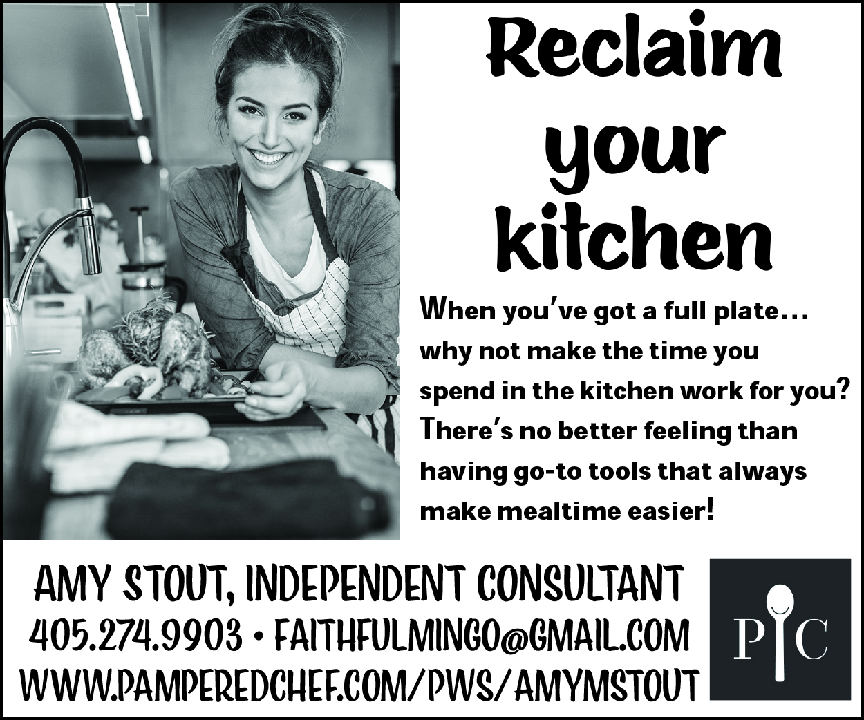 Amy Stout, Independent Pampered Chef Consultant, 405-274-9903