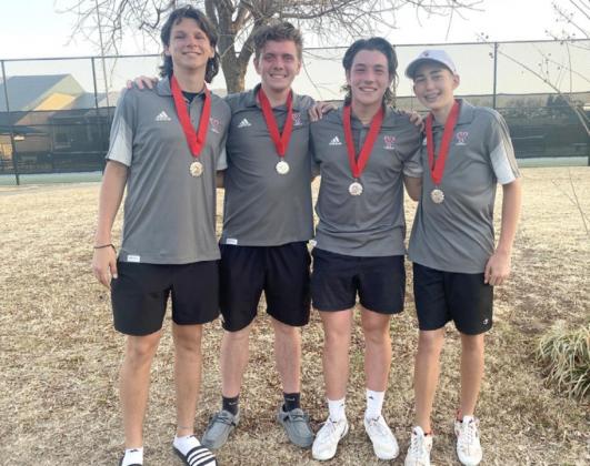 The Yukon High School boys tennis doubles teams had a strong showing at the Carl Albert Tournament. Isaac Coats and Jackson Wolf were second in No. 1 doubles while Ben Ankrom and Harrison Hines were second in No. 2 doubles. Photo / Provided