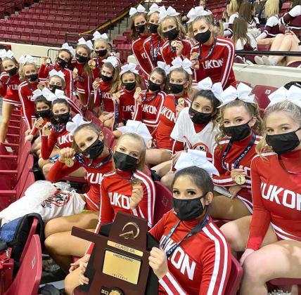 The Yukon cheer team was named the Academic State Champions at the OSSAA State Championship Cheer Tournament. Photo / Provided